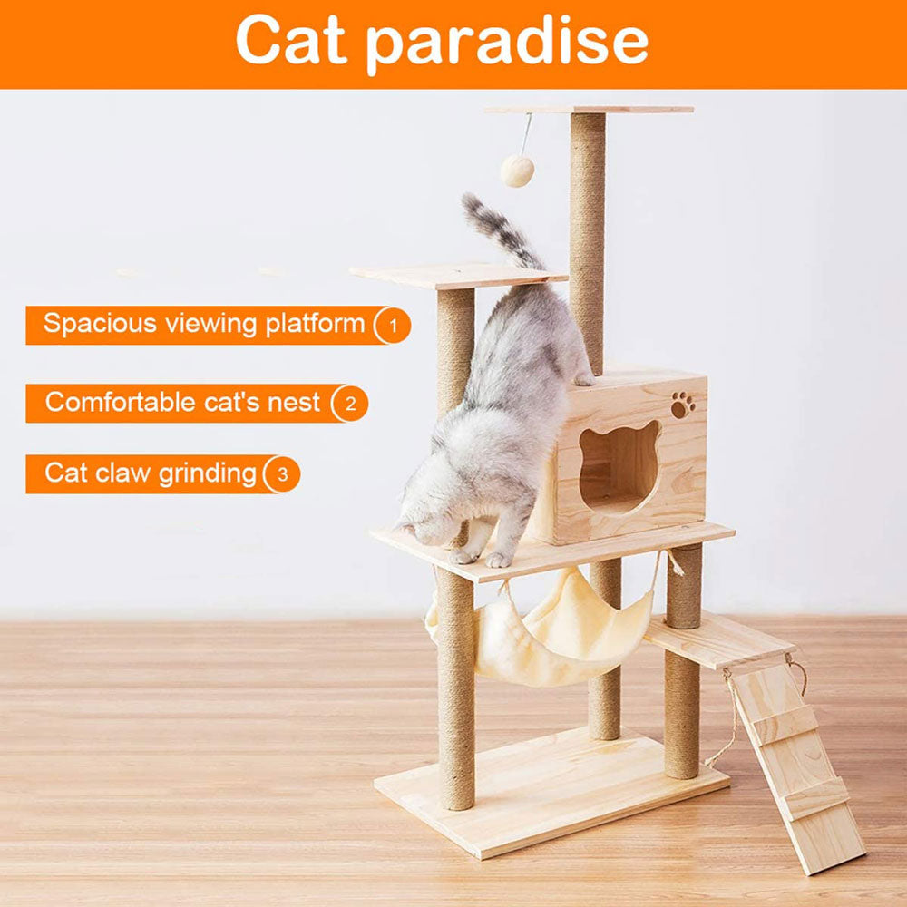 Modern Multi-Level Cats Tree Kittens Scratching Posts Sisal Rope Soft Nest Bed Cat Furniture Tree