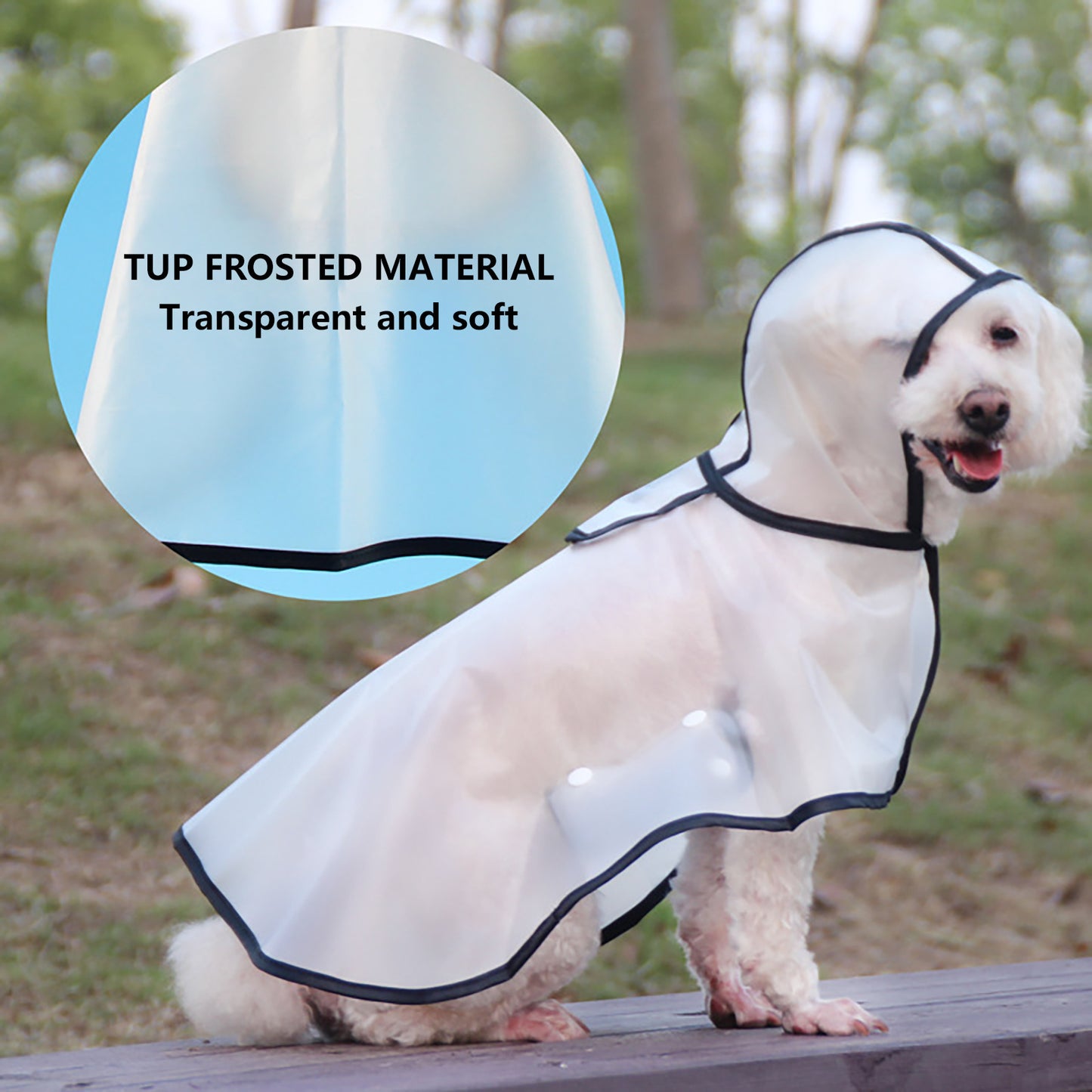 Pawfriends TPU Transparent Pet Cape Raincoat Large Dog Teddy Fado Koki Dog Dog Clothing L