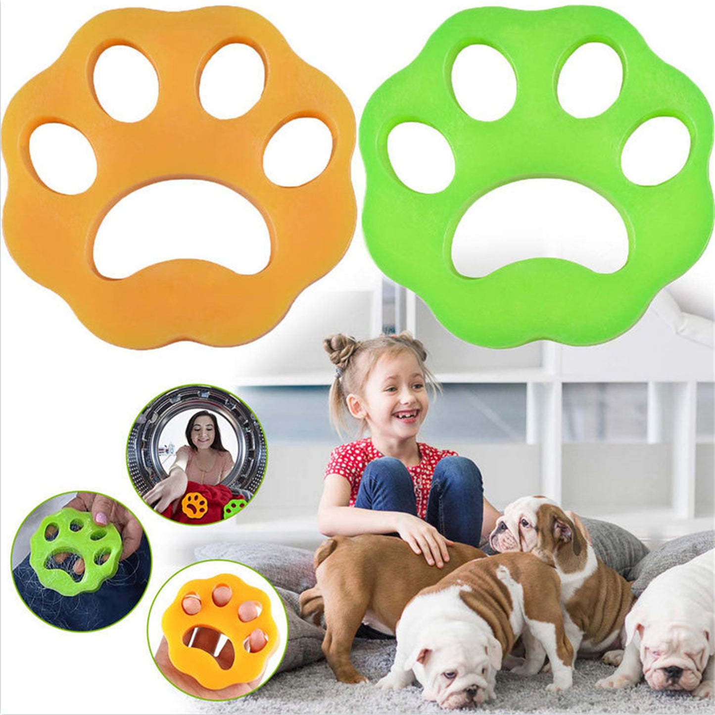 Pawfriends Soft Silicone Pet Hair Remover Clothes Cleaning Lint Catcher Solid Laundry Ball