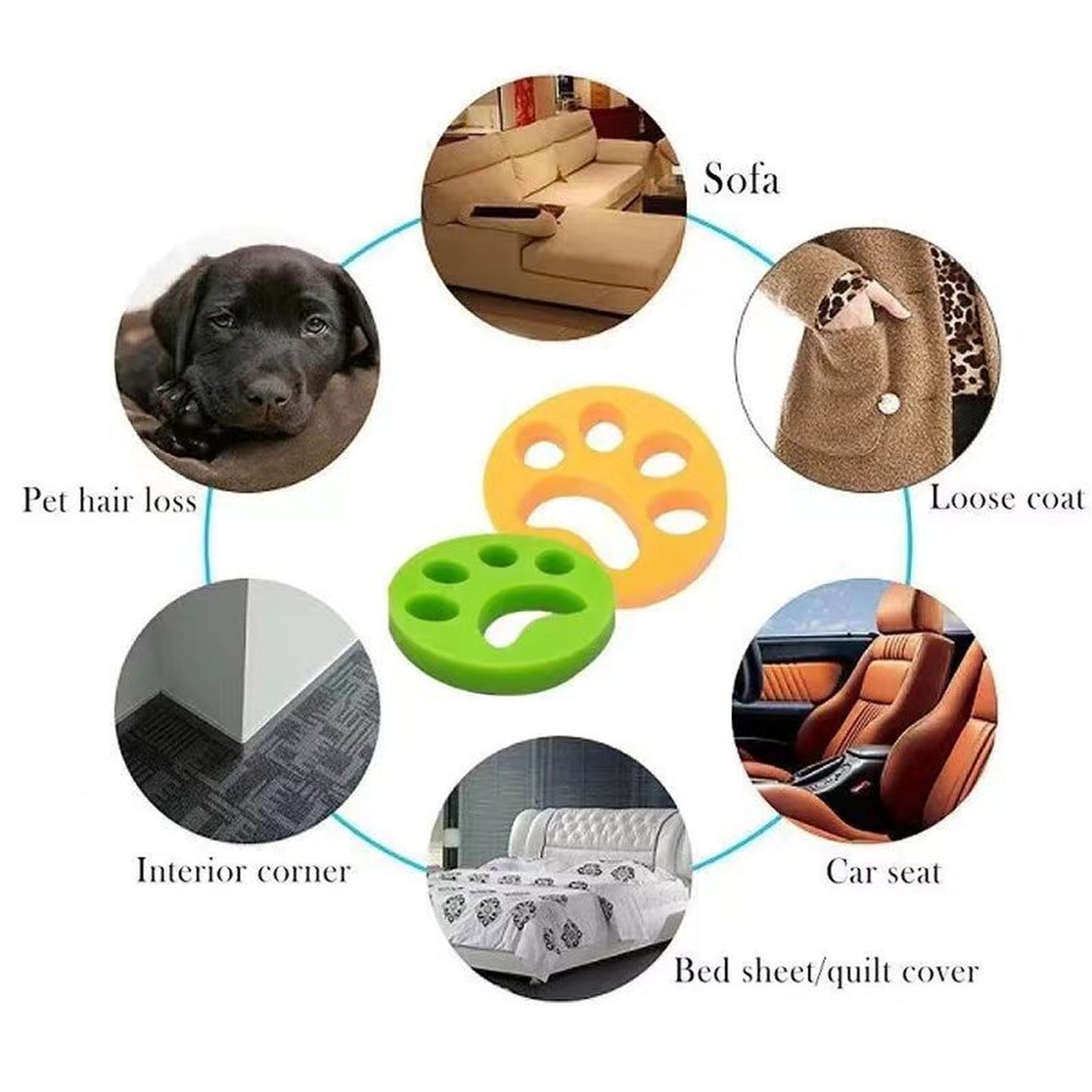 Pawfriends Soft Silicone Pet Hair Remover Clothes Cleaning Lint Catcher Solid Laundry Ball