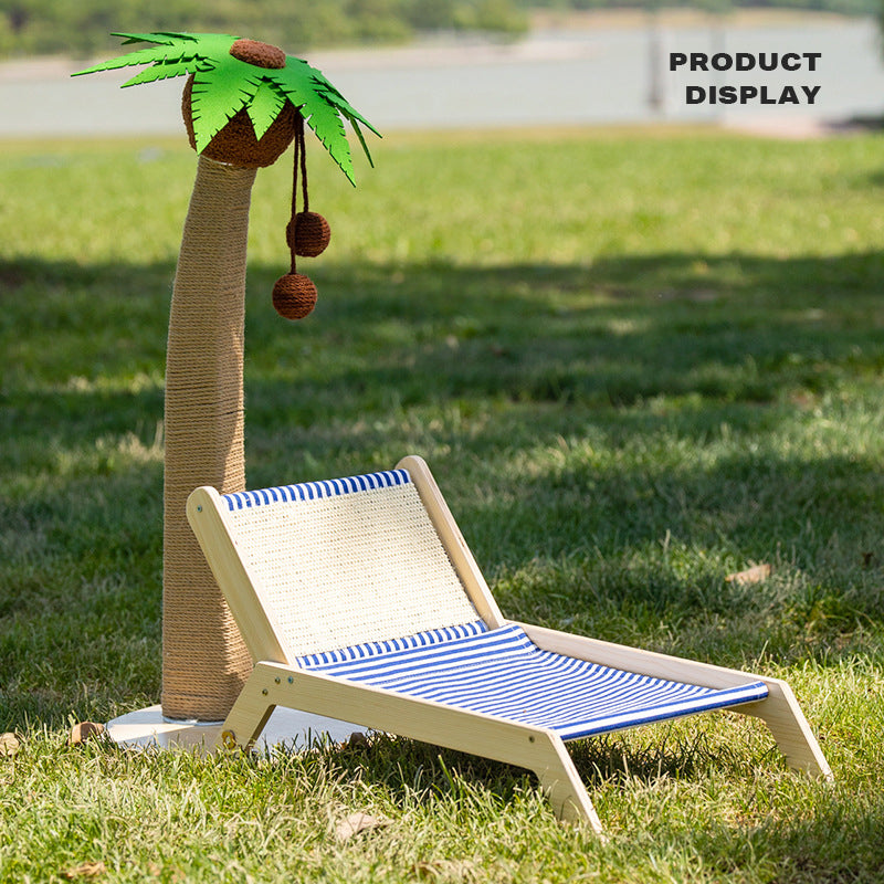 Wood coconut tree lounge chair cat bed dog bed cat scratching post toy pet nest