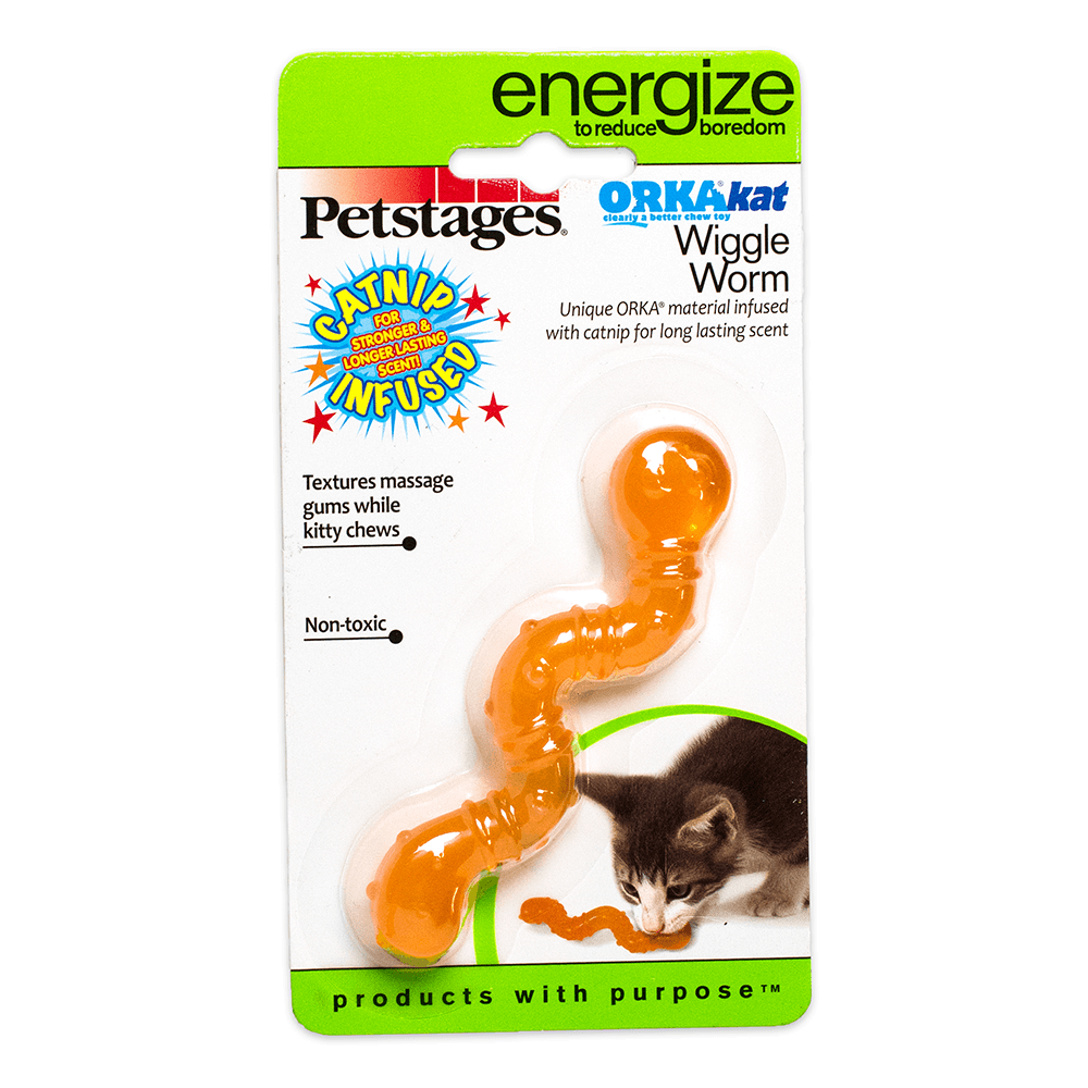 Petstages - Orka Cat - Wiggle Worm - Orange